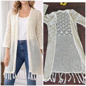 BOHO CROCHET OPEN Cardigan 💕